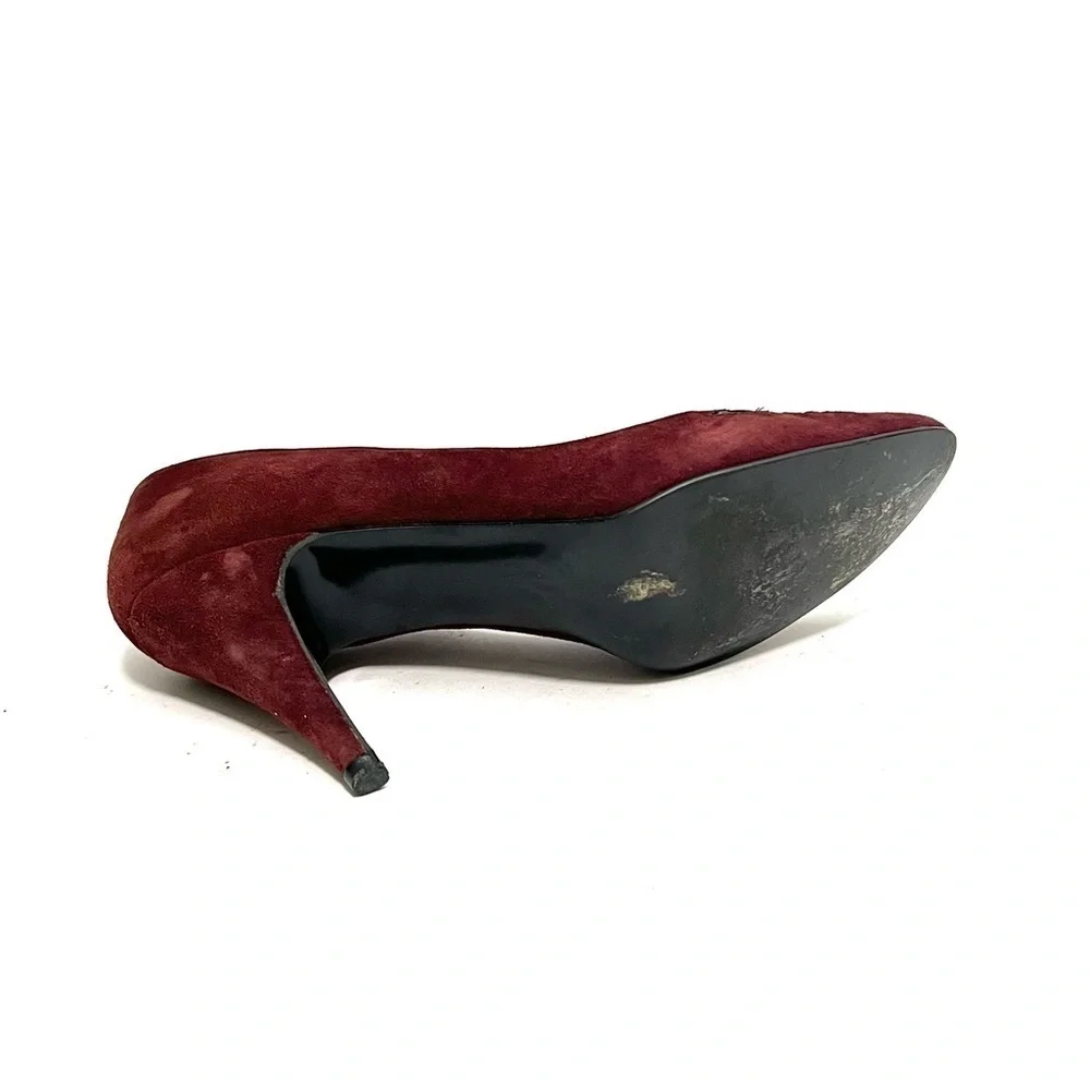 Vintage 1970s burgundy suede cutout vamp heels